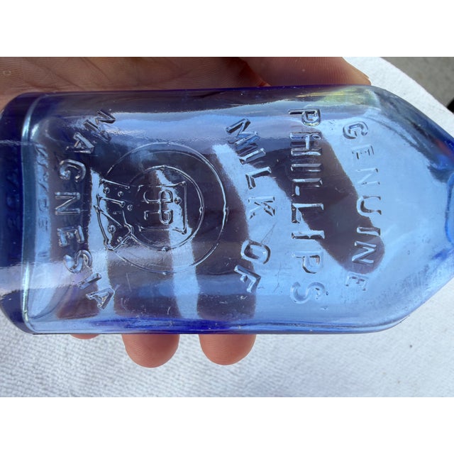 Glass Antique Phillips Milk of Magnesia Bottles For Sale - Image 7 of 12