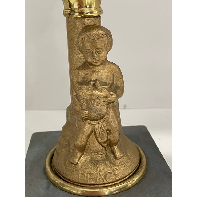 Late 19th Century Late 19th Century Cherub Figural Oil Lamp W/Doves “ Peace “ For Sale - Image 5 of 11