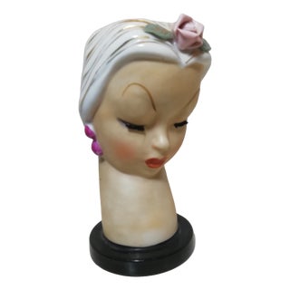 Lady Head Vase by Ucagco, 1950s For Sale