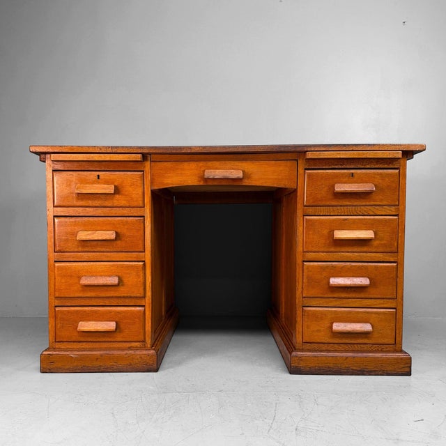 French Double Pedestal Desk, 1950s For Sale - Image 14 of 14