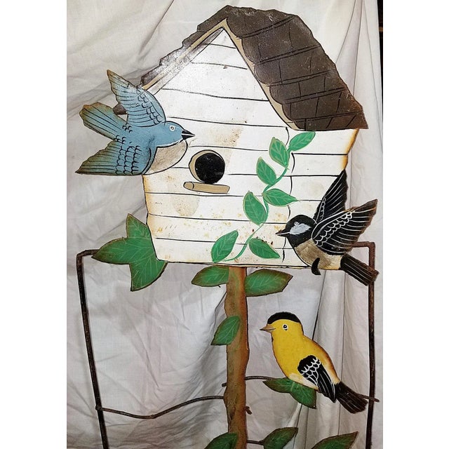 Vintage Garden Art Bird Metal Sculptures, Set of 4 For Sale - Image 10 of 12