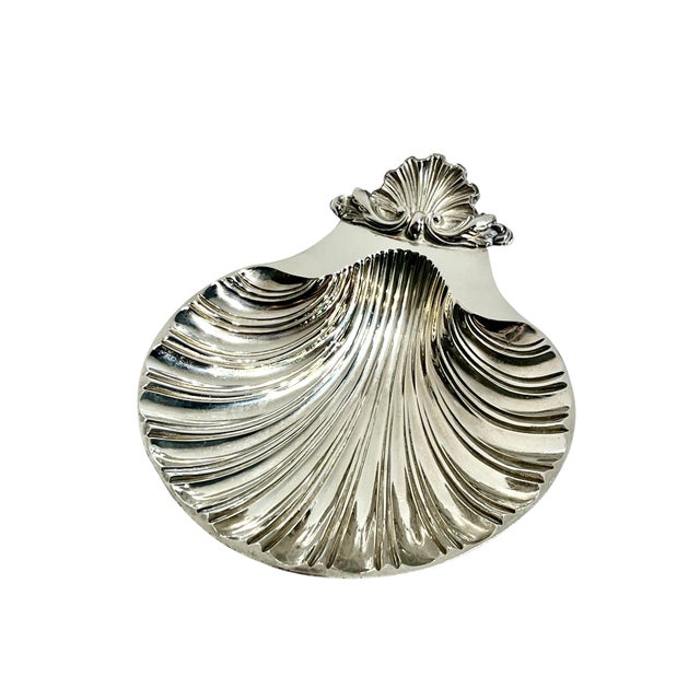 Mid 20th Century Vintage Sheffield Silver Plate Shell Dish, English Regency Style For Sale - Image 5 of 13