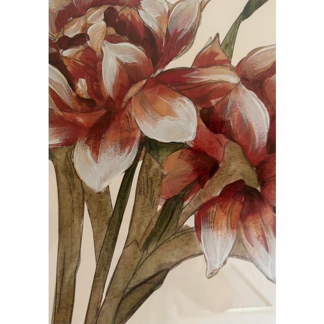 Set of 3 Lauren Galleries Framed Hand-Embellished Botanical Floral Prints For Sale - Image 9 of 11