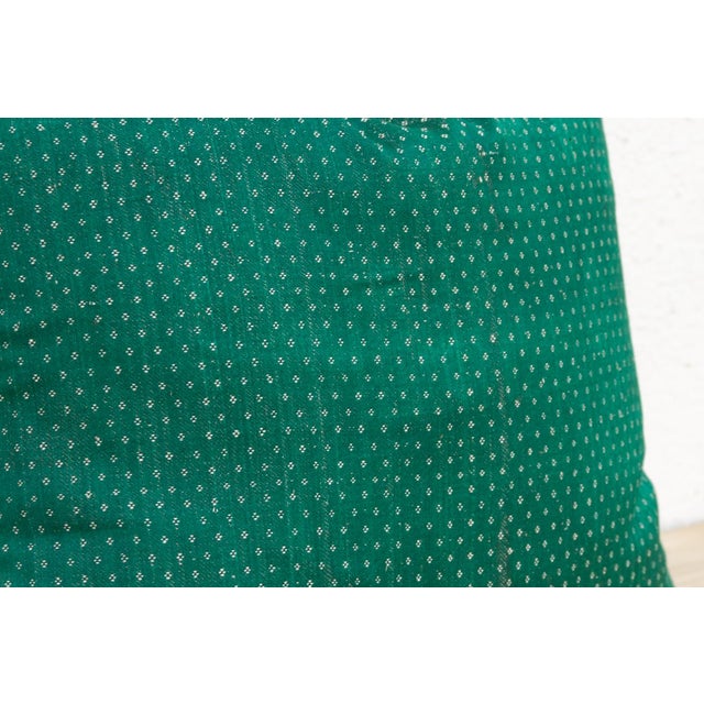 Royal Green Dotted Ahir Handloom Pillow For Sale - Image 4 of 6