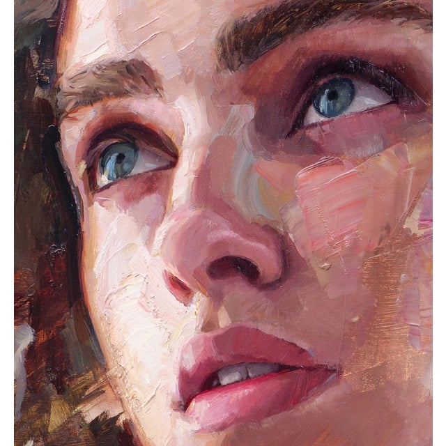 Waiting for a Sign by Matt Talbert | Oil on panel Portrait of a woman looking upward. For Sale - Image 4 of 5