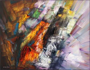 "Sunshine" Contemporary Abstract Expressionist Oil Painting by Sergei Inkatov