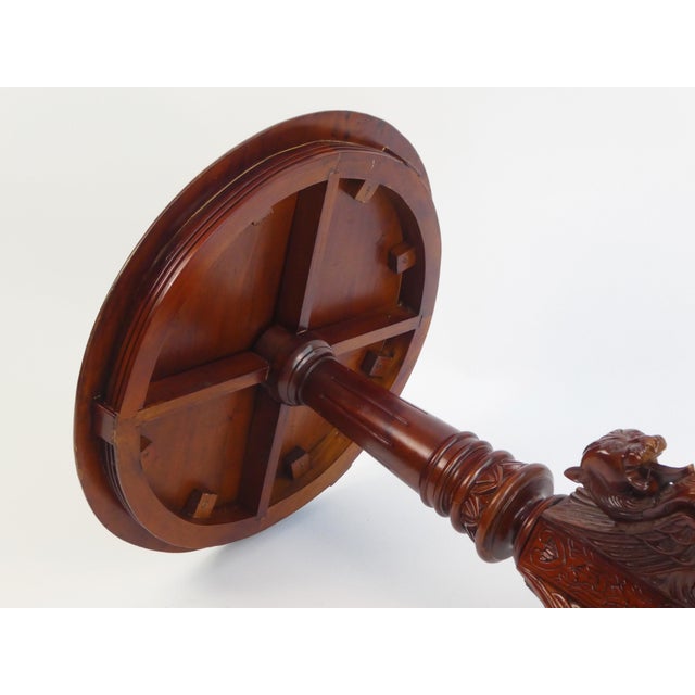 Antique English Round Chess Table in Mahogany For Sale - Image 10 of 11