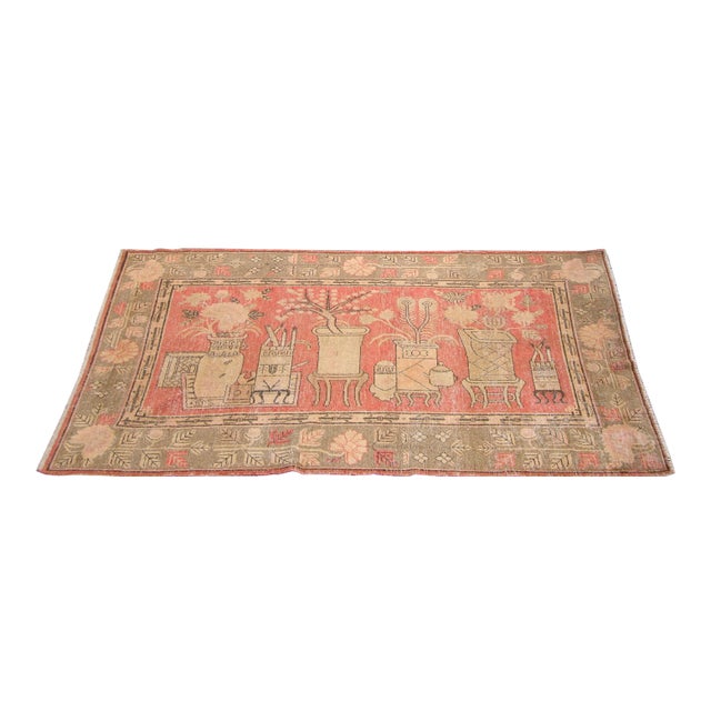 Antique Central Asian Khotan Sarmarkand Rug - 8'0'' X 4'9'' For Sale