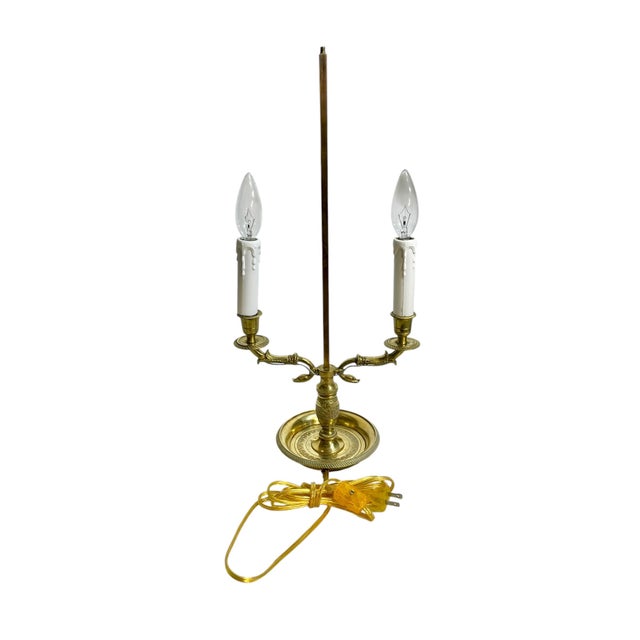 Early 20th Century Empire-Style French Tôle & Gilt Brass Bouillotte Lamp With Green Tole Shade For Sale - Image 11 of 18