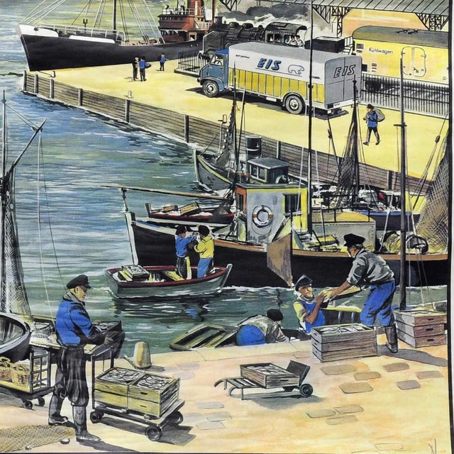 Fishing Harbour Goods Railway Station Wall Chart For Sale - Image 6 of 11