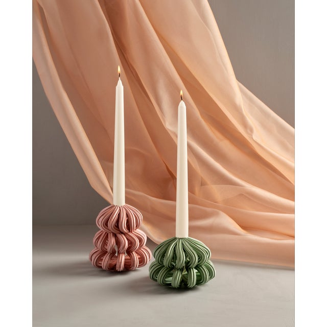 Contemporary Medium Frosting Candleholder from Form&Seek For Sale - Image 3 of 9