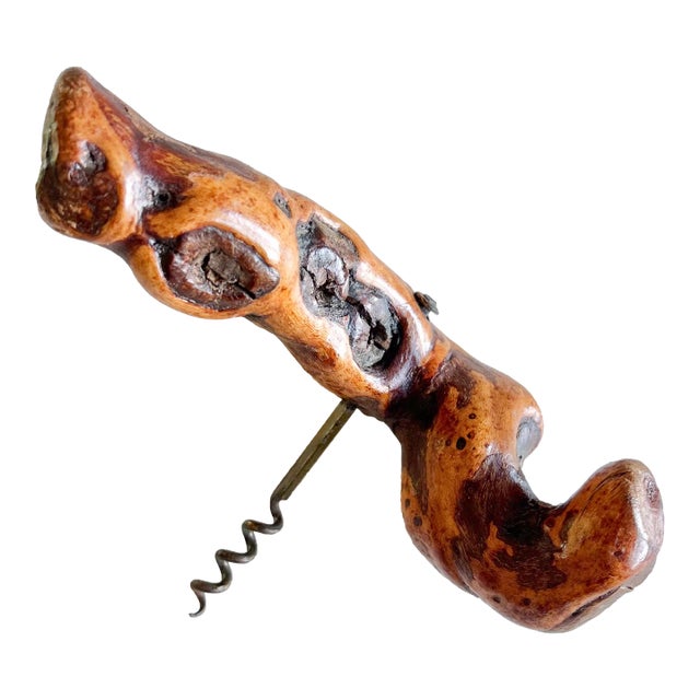 Vintage French Burlwood Corkscrew For Sale