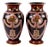 Enamelled Black Basalt Baluster Vases in the style of Christopher Dresser, Set of 2 For Sale