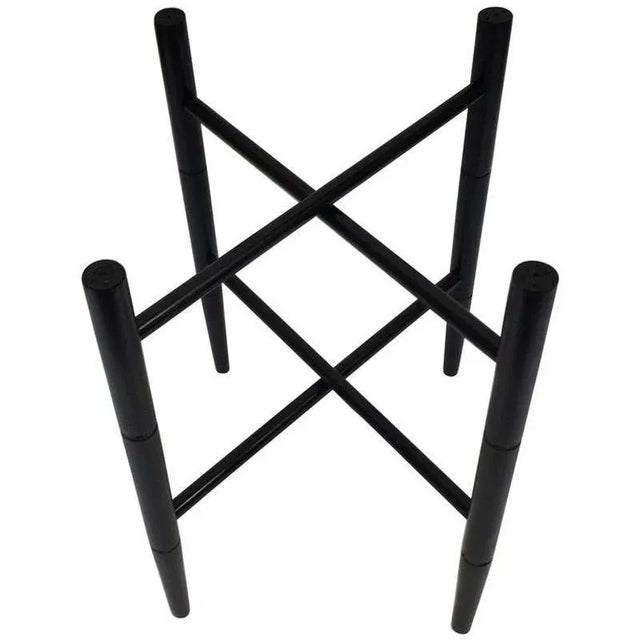 Vintage Folding Black Wooden Tray Table Stand For Sale - Image 9 of 9