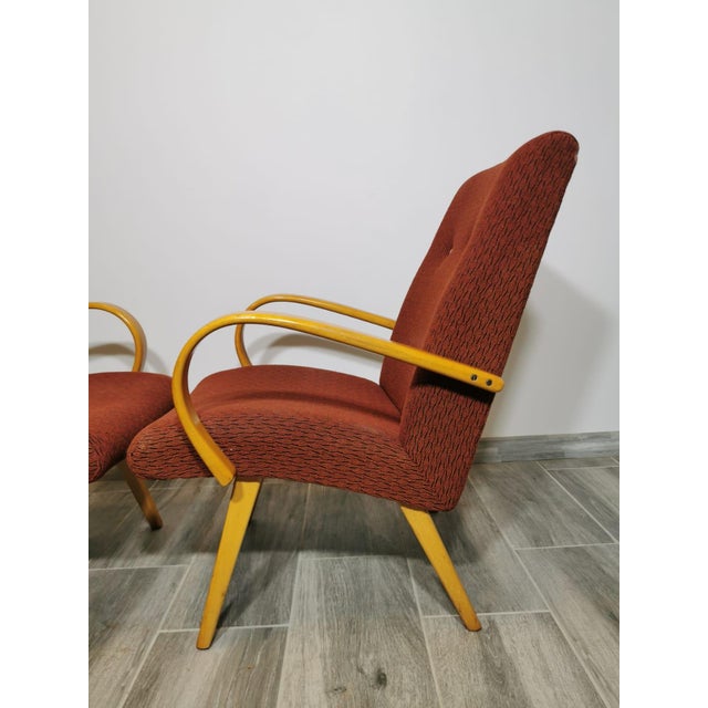 Set of Vintage Armchairs by Jaroslav Smidek, in Good conditions. Designed 1960 to 1969 This piece is attributed to the...