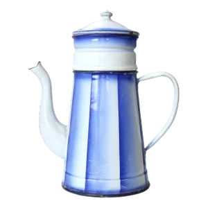 1920's Lrg. French Enamelware Coffee Pot, Made in France