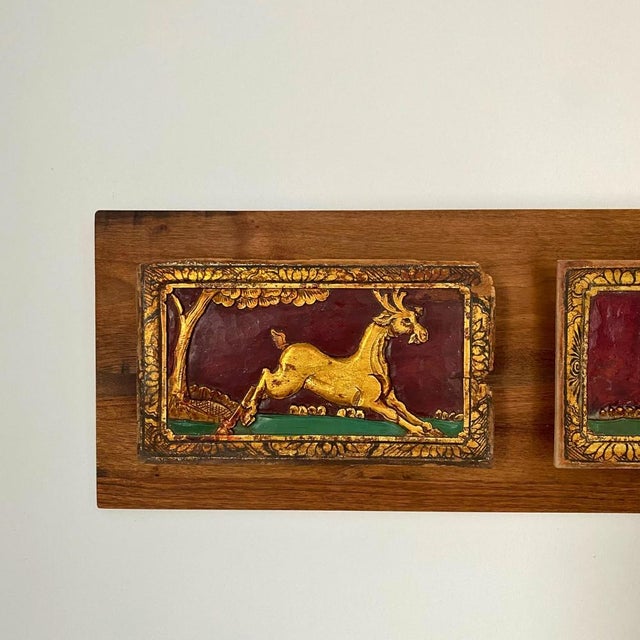 1920s Chinoiserie Wall Art – c.1920 Antique Chinese Giltwood Carved Panel, Double For Sale - Image 5 of 9