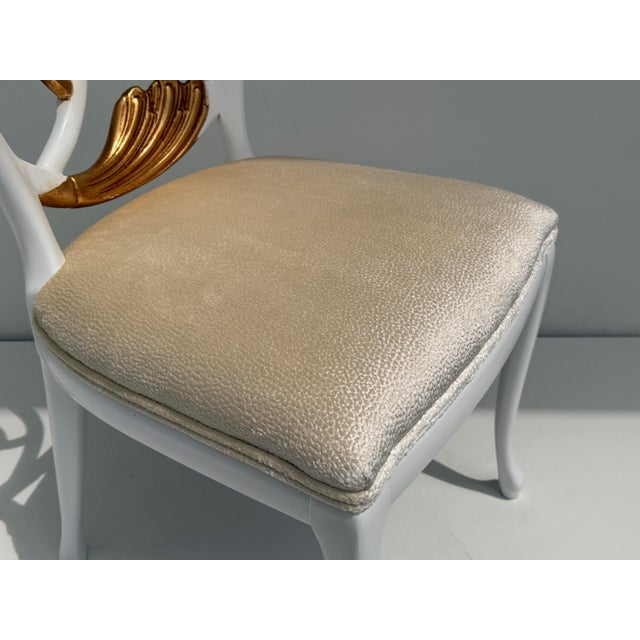 1980s Set of Four Hollywood Regency Carved Lotus Chairs For Sale - Image 12 of 12