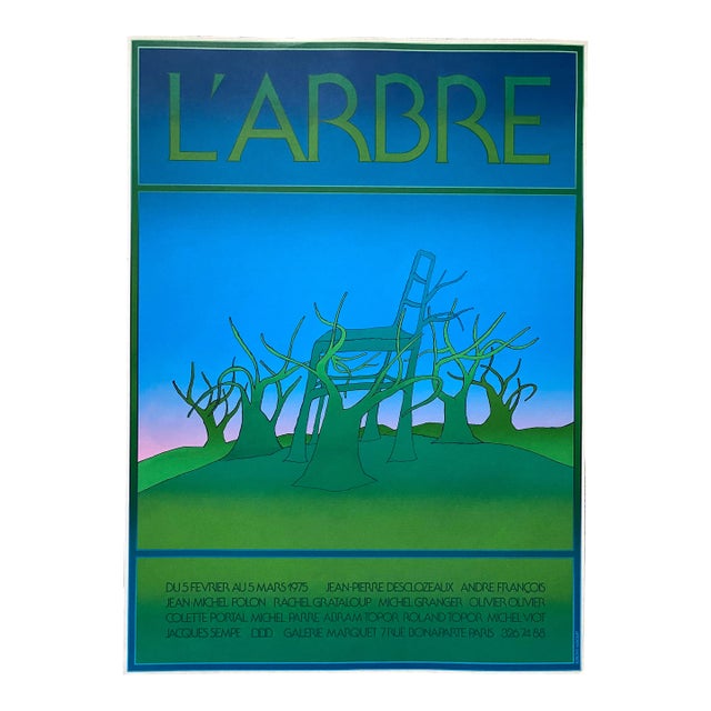 1975 Jean Michel Folon "L’ Arbre"Gallerie Marquet, Paris Serigraph For Sale