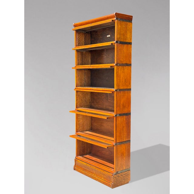 Late 19th Century Antique Tall Bookcase in Oak from Globe Wernicke, 1890 For Sale - Image 5 of 10