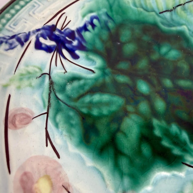 Antique Set of 2 German Majolica Plates For Sale - Image 4 of 7