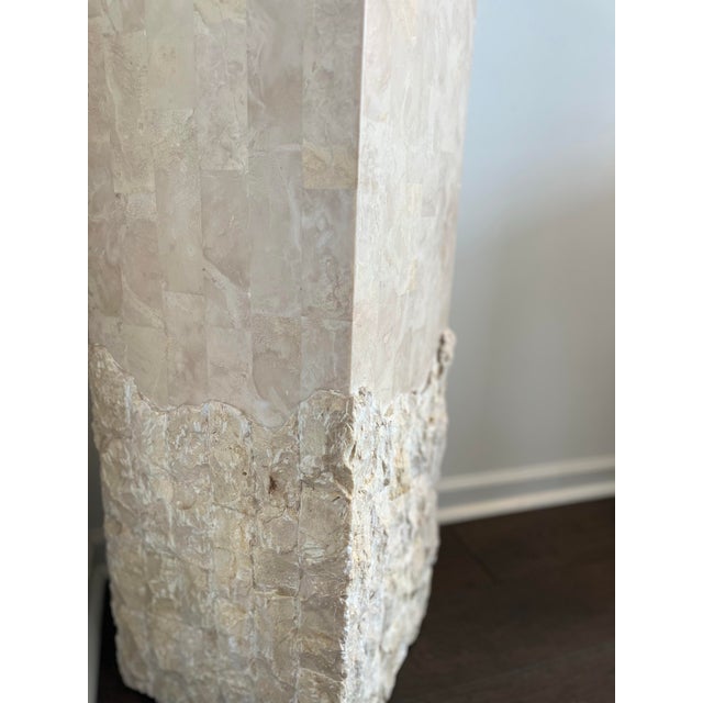 Stone 1980s Postmodern Tessellated Stone Pedestal Plinth For Sale - Image 7 of 8