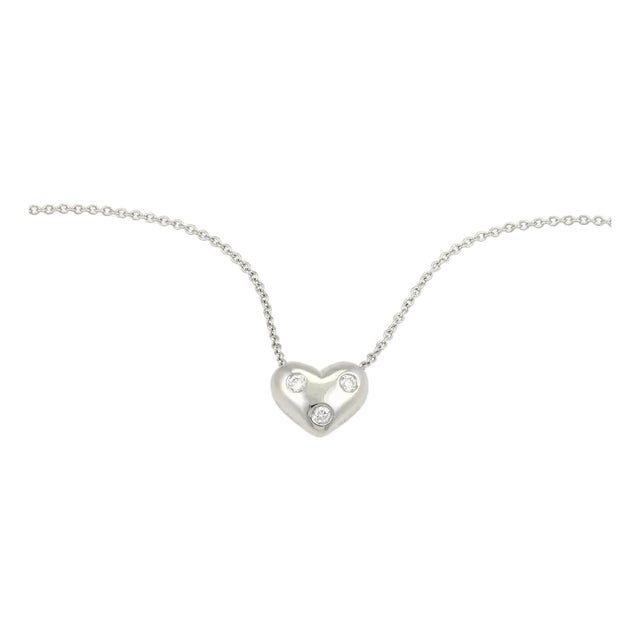 Tiffany & Co. Pendant Necklace Platinum Diamond Etoile Heart For Sale