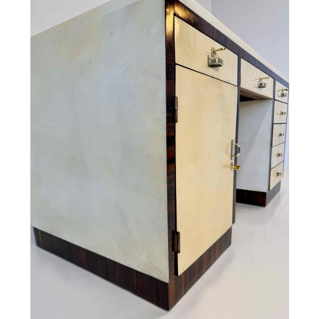 Paper Italian Art Deco Parchment Desk by Osvaldo Borsani, 1940s For Sale - Image 7 of 18