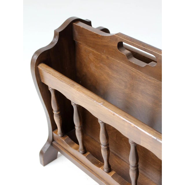 Mid 20th Century Vintage Lodge Style Magazine Racks Pair For Sale - Image 5 of 13