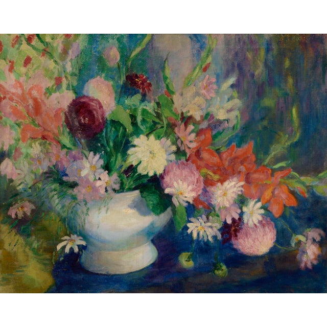 920s Spring Floral Still Life Oil Painting by Elizabeth Fitzgerald Forbes (Dallam), Framed For Sale - Image 4 of 10