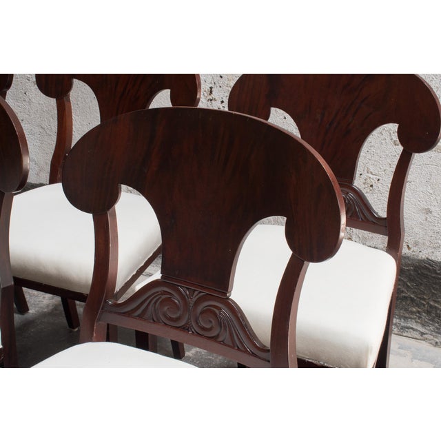 1920s Set of 8 Swedish Karl Johan Biedermeier Revival Dining Chairs For Sale - Image 4 of 7