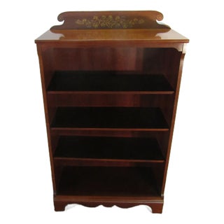 Hitchcock Solid Cherry Paint Decorated Bookshelf For Sale