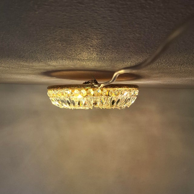 Vintage Ceiling Light in Brass and Lead Crystal from Palwa, Germany, 1960s For Sale - Image 18 of 18