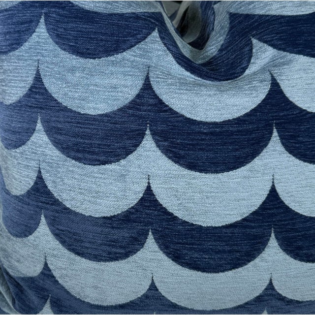 Transitional Erica Wakerly "Scoop" in Blue 22" Pillows-a Pair For Sale - Image 3 of 3