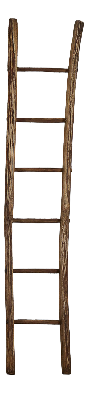 Antique 20th Century Wooden Ladder, Italy