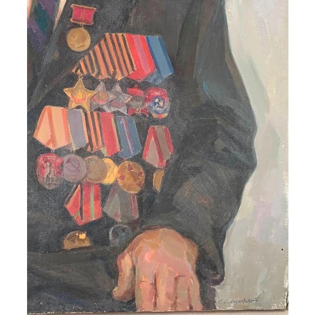 Man Portrait, Ukrainian Soviet Oil Painting on Canvas, 1983 100-84 For Sale - Image 6 of 6