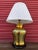 Hollywood Regency Vintage Large Brass Ginger Jar Table Lamp W/Shade For Sale - Image 3 of 6