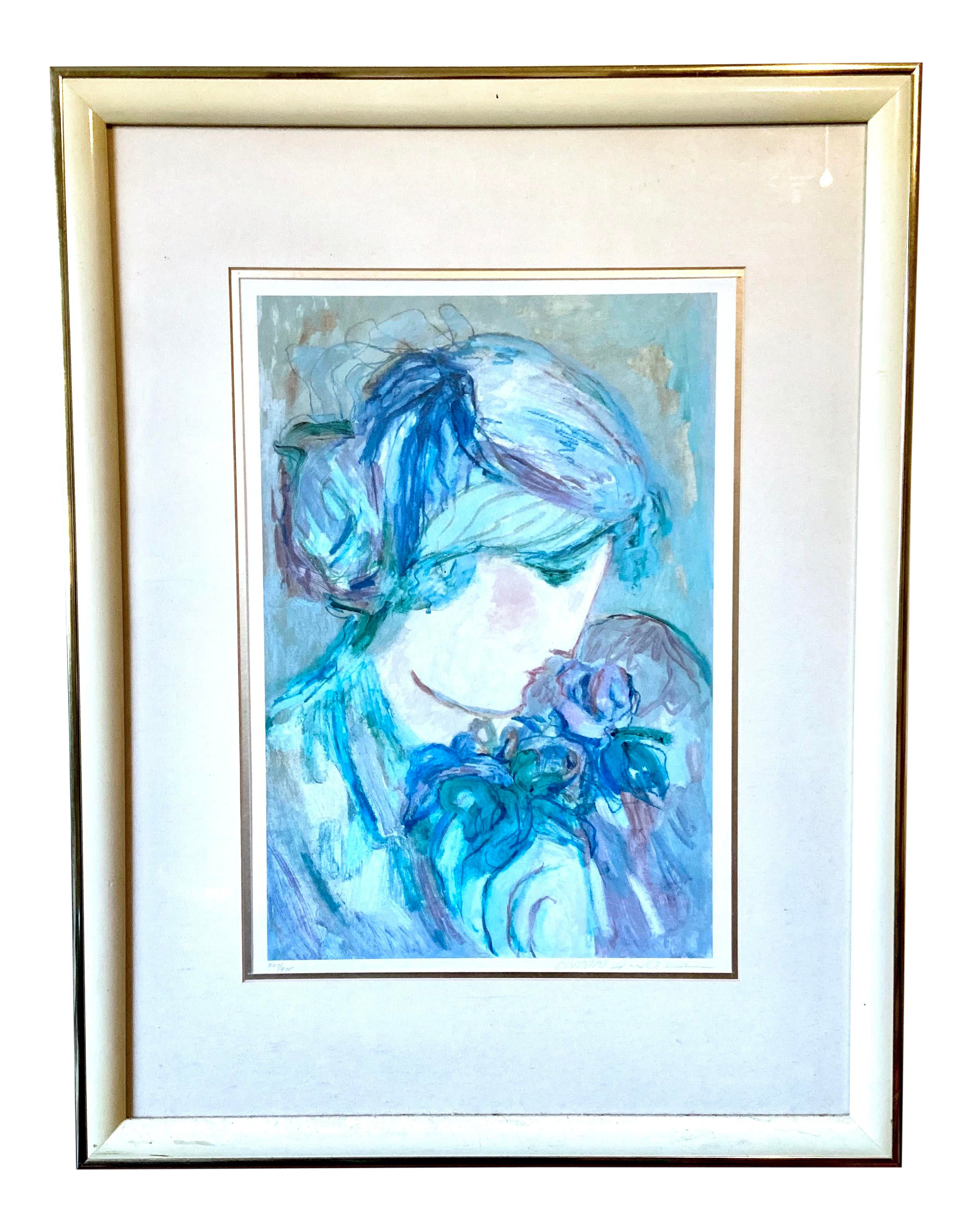 Download Framed In Wood Frame Painted With A Complimentary Green Original Watercolor Of An Idyllic Wildflower Field Signed By Artist Wertenstein Watercolor Art Collectibles Delage Com Br