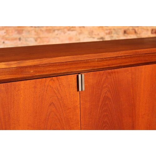 Metal Mid-Century Teak Sideboard with Brushed Steel Handles by Robert Heritage for Archie Shine, 1960s For Sale - Image 7 of 15