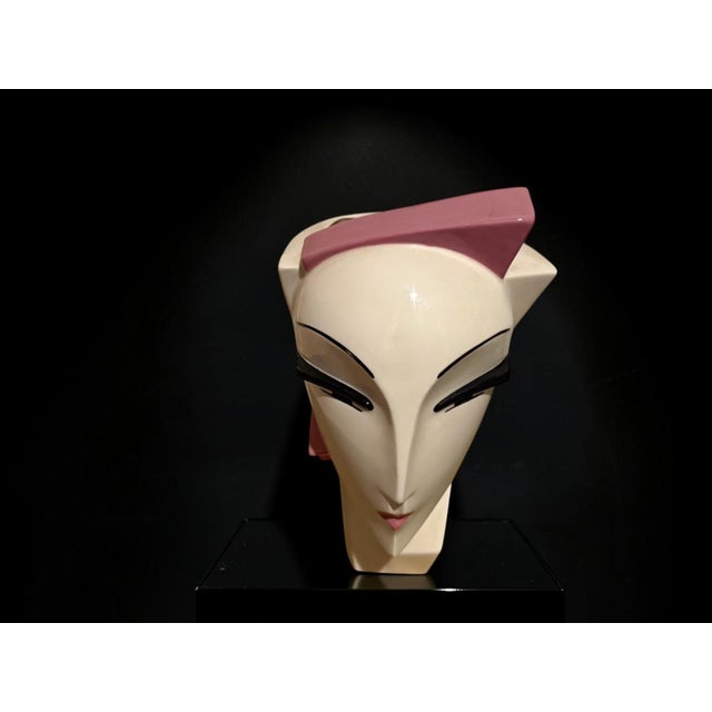 Vintage 1980s Postmodern Art Deco Lindsey Balkweill Style Ceramic Vase For Sale - Image 4 of 10