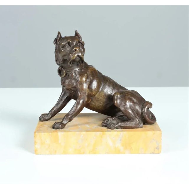 Beige Antique Bronze Bulldog, Late 19th Century For Sale - Image 8 of 8