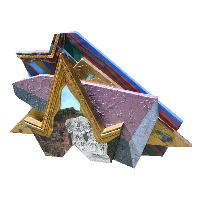 Wonderful post-modern wall sculpture that is part of artist Jack Reilly (American, b. 1950) "Classics Series" solo...