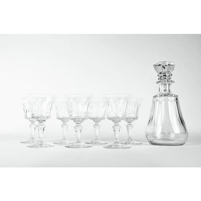 Contemporary Vintage Baccarat Crystal Decanter & Glasses - Set of 8 For Sale - Image 3 of 7