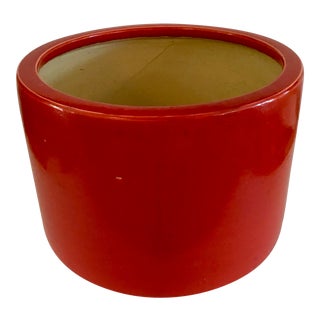 1960s Red Glazed Planter or Cachepot For Sale