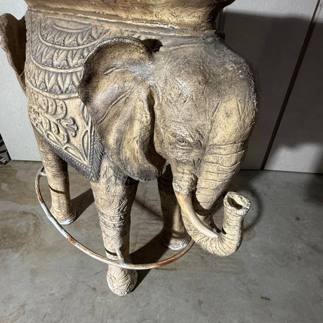 Large Vintage Elephant Bar Table Base For Sale - Image 4 of 10