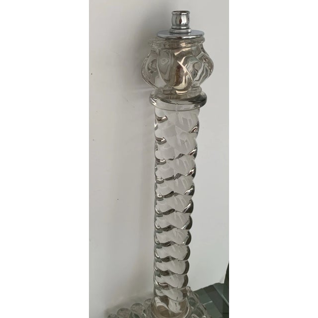 1920's Tall French Classic Crystal Columnar Swirl Pattern Table Lamps by Baccarat a - Pair For Sale - Image 14 of 17