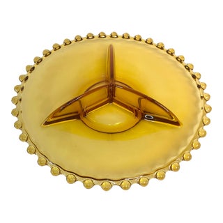 1930s Art Deco Divided Candlewick Serving Dish For Sale