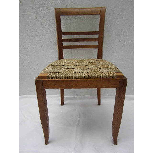 Set of Six French Oak Chairs With Seagrass Seats Chairish