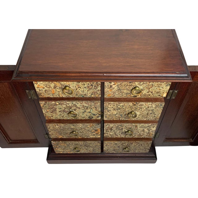 Victorian English Satinwood and Gilt Metal Glazed Pier Cabinet in Walnut, 1890s For Sale - Image 3 of 16