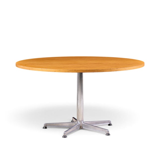 Arne Jacobsen Style Mid Century Teak Top Dining Table For Sale In Chicago - Image 6 of 7